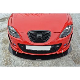 Накладка сплиттер на передний бампер вариант 2 на Seat Leon II MS Design